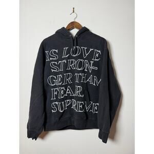 Supreme Stronger Than Fear Hooded Sweatshirt 'Black'